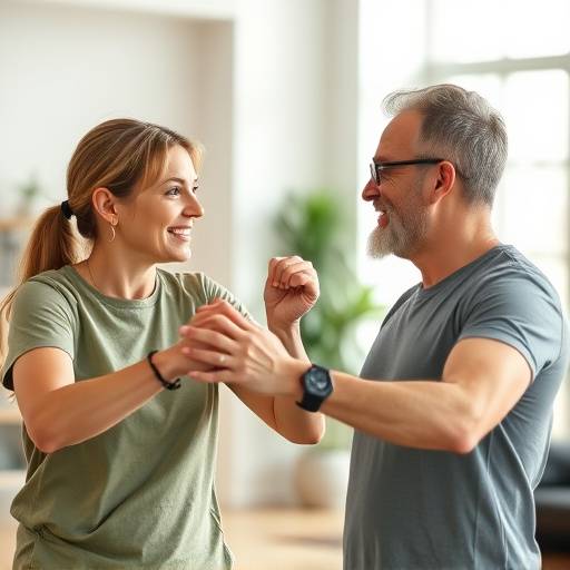 Dos personas interactuando y comunicándose efectivamente durante un ejercicio de comunicación interpersonal.